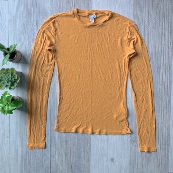 & OTHER STORIES gold long sleeve tee shirt size 0 - Picture 1 of 13